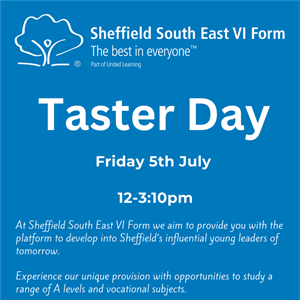 VI Form Taster Day - Friday 5th July 12-3:10pm
